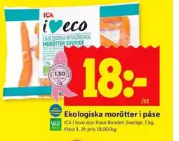 ICA Kvantum Ekologiska morötter i påse erbjuda