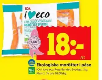 ICA Kvantum Ekologiska morötter i påse erbjuda