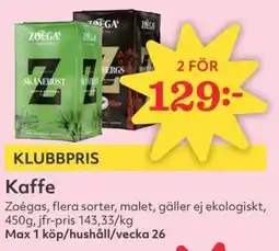 Hemköp ZOÉGAS Kaffe erbjuda