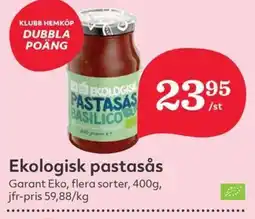 Hemköp GARANT Ekologisk pastasås erbjuda