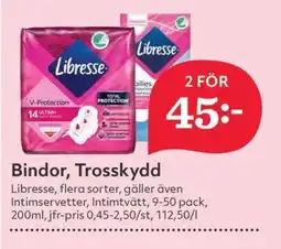 Hemköp LIBRESSE Bindor, trosskydd erbjuda