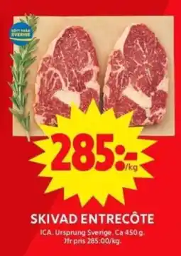 ICA Supermarket Skivad entrecôte erbjuda