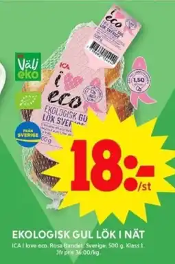 ICA Supermarket ICA Ekologisk gul lök i nät erbjuda