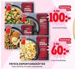 ICA Supermarket FINDUS Frysta enportionsrätter erbjuda