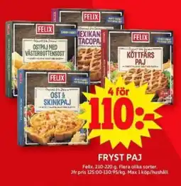 ICA Supermarket FELIX Fryst paj erbjuda