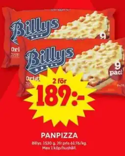 ICA Supermarket BILLYS Panpizza erbjuda