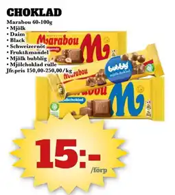 Bonum Matmarknad Marabou choklad erbjuda