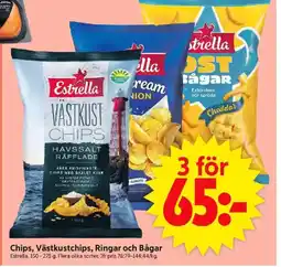ICA Supermarket Estrella Chips, Västkustchips, Ringar och Bågar erbjuda