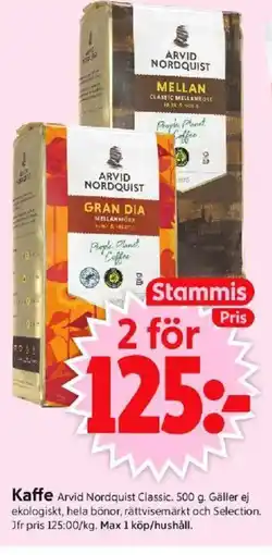 ICA Supermarket Arvid Nordquist Kaffe erbjuda
