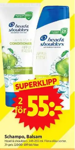 ICA Supermarket Head & shoulders Schampo, Balsam erbjuda