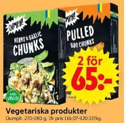 ICA Supermarket Oumph Vegetariska produkter erbjuda