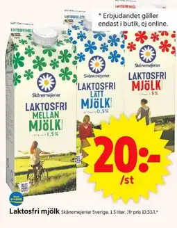 ICA Supermarket Skånemejerier Laktosfri mjölk erbjuda