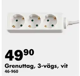 Biltema Grenuttag, 3-vägs, vit, SEK 49.9 erbjuda
