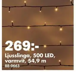 Biltema Ljusslinga, 500 LED, varmvit, 54,9 m, SEK 269 erbjuda