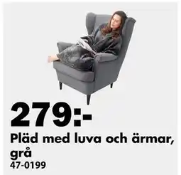 Biltema Pläd med luva och ärmar, grå, SEK 279 erbjuda