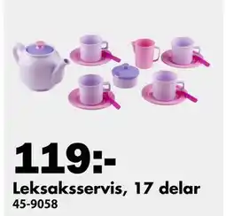 Biltema Leksaksservis, 17 delar, SEK 119 erbjuda
