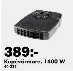 Biltema Kupévärmare, 1400 W, SEK 389 erbjuda