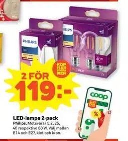 Stora Coop LED-lampa 2-pack, SEK 119 erbjuda