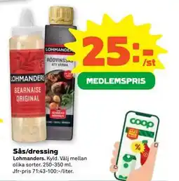 Stora Coop Sås/dressing, Medlemspris erbjuda