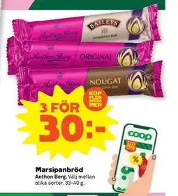 Stora Coop Marsipanbröd, SEK 30 erbjuda