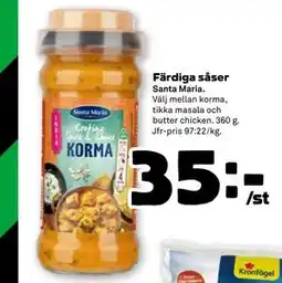 Stora Coop Färdiga såser, SEK 35 erbjuda