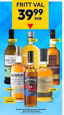 Border Shop Benriach, Bruichladdich, Bowmore, GlenDronach, Glen Garioch eller Mac-Talla, EUR 39.99 erbjuda
