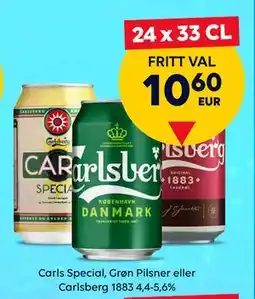 Border Shop Carls Special, Grøn Pilsner eller Carlsberg 1883 4,4-5,6%., EUR 10.6 erbjuda
