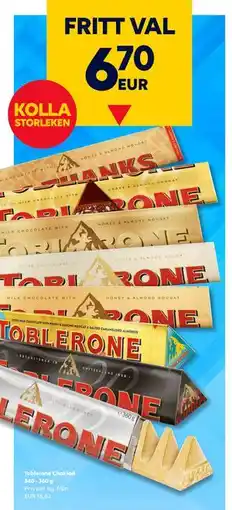 Border Shop Toblerone Choklad 340 - 360 g, EUR 6.7 erbjuda