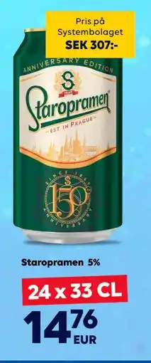 Border Shop Staropramen 5%, EUR 14.76 erbjuda