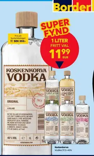 Border Shop Koskenkorva, EUR 11.99 erbjuda