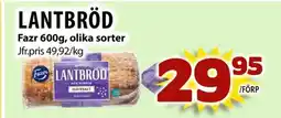 Matvärlden Tensta Lantbröd fazr olika sorter erbjuda