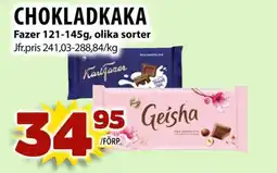 Matvärlden Tensta Chokladkaka Fazer , olika sorter erbjuda