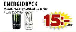 Matvärlden Tensta Energidryck Monster Energy , olika sorter erbjuda