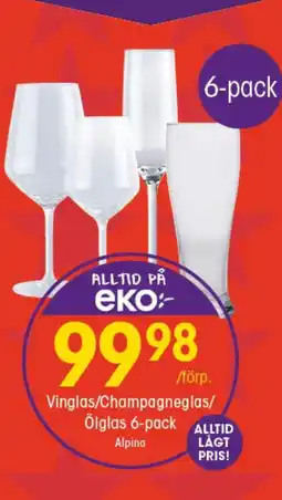 EKO Vinglas/Champagneglas/ Ölglas Alpina erbjuda