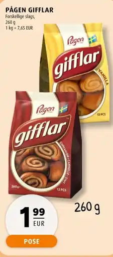 Scandinavian Park Pågen gifflar forskellige slags, erbjuda