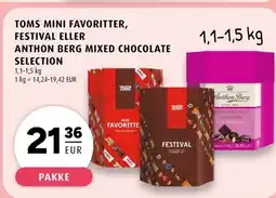 Scandinavian Park Toms mini favoritter, festival eller anthon berg mixed chocolate selection erbjuda