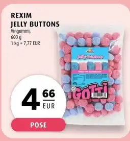 Scandinavian Park Rexim jelly buttons vingummi erbjuda