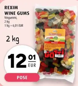 Scandinavian Park Rexim wine gums vingummi erbjuda