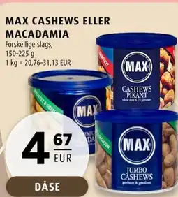 Scandinavian Park Max cashews eller macadamia erbjuda