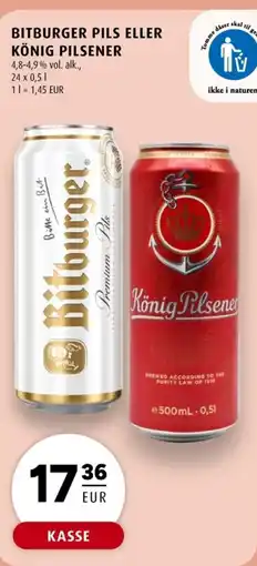Scandinavian Park Bitburger pils eller könig pilsener erbjuda