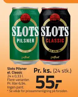 Fleggaard Slots Pilsner el. Classic erbjuda