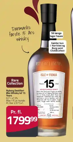 Fleggaard Nyborg Destilleri Øko Whisky lof 15 Years erbjuda