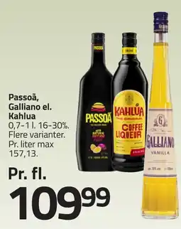 Fleggaard Passoã, Galliano el. Kahlua erbjuda