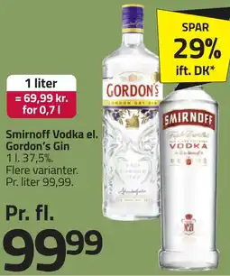 Fleggaard Smirnoff Vodka el. Gordon's Gin erbjuda