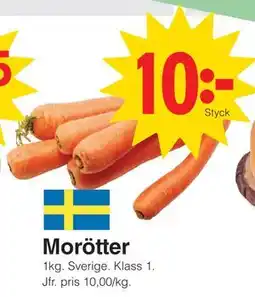 Matöppet Morötter, SEK 10 erbjuda