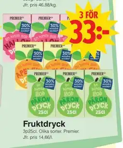 Matöppet Fruktdryck, SEK 33 erbjuda