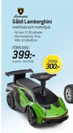 thansen Gåbil Lamborghini, SEK 399 erbjuda