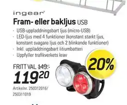 thansen Fram- eller bakljus, SEK 119.2 erbjuda