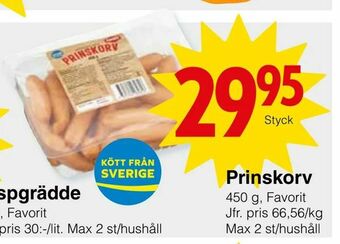 Matöppet Prinskorv erbjuda
