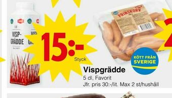 Matöppet Vispgrädde erbjuda